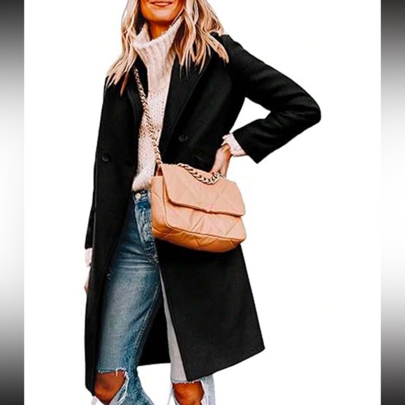 Classic solid button Mid length Jacket Coat - Picture 5 of 7